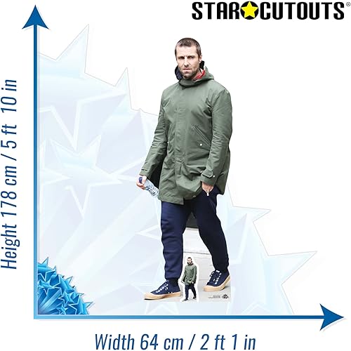 STAR CUTOUTS CS695 Découpe Grandeur Nature avec Mini Version de Liam Gallagher, Carton, Multicolore, 178 x 64 x 178 cm - Nail Gallerys