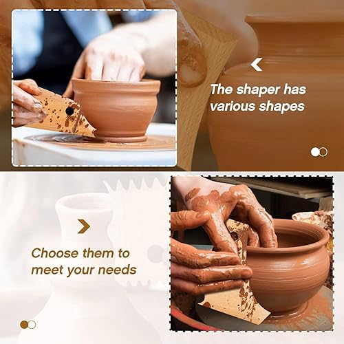 ivamulie 7 pièces Outils de poterie Outils de moulage de pieds d'argile Jeu de nervures de structure en bois Générateur de pieds - Nail Gallerys