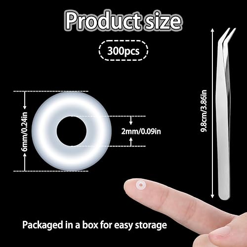 Lot de 300 anneaux d'espacement en caoutchouc antidérapant en silicone transparent pour bracelet, collier, accessoires de fabrication de bijoux, avec 1 pince à épiler - Nail Gallerys