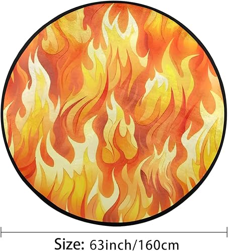 Mexpekil Tapis rond lavable avec envers antidérapant et motif flamants roses et rivière - 160 cm de diamètre - Décoration d'intérieur moderne - Nail Gallerys