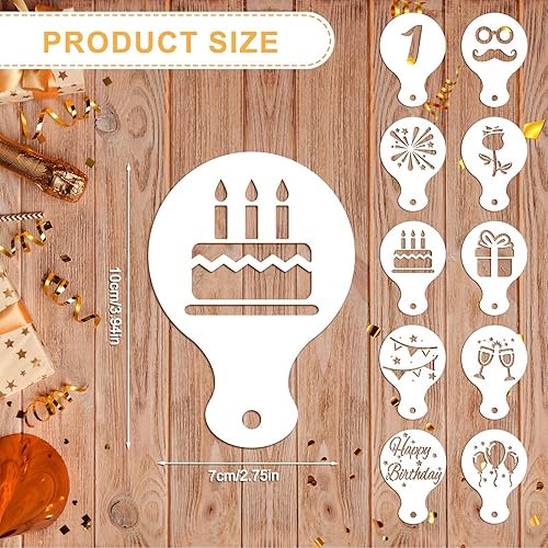 36 Pièces Pochoir Biscuits, 36 Styles Réutilisables Joyeux Pochoir de Gâteau d'Anniversaire Modèles pour Pâtisserie Peinture Dessert Décoration Outil Bricolage Artisanat d'Art Décor - Nail Gallerys