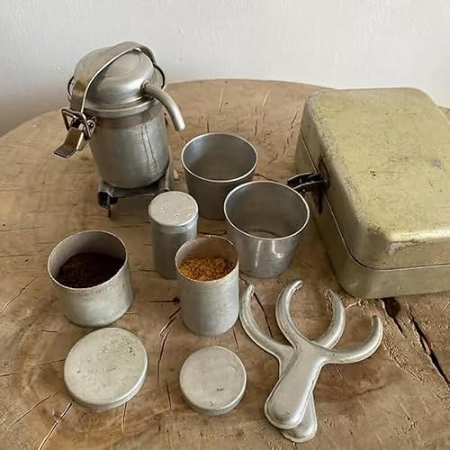 Kit de café de camping pour collectionneurs, expresso vintage nostalgique et verseur, kit de café d'extérieur vintage, cafetières de camping compactes pour voyage/aventures en plein air - Nail Gallerys