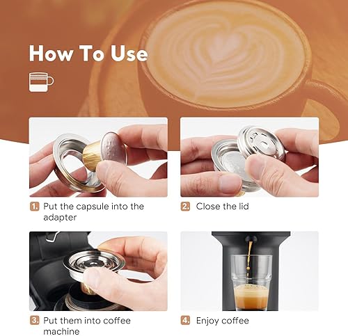 DAGIJIRD Adaptateur de capsule de café réutilisable en métal pour Vertuo Nespresso - Argenté - Nail Gallerys