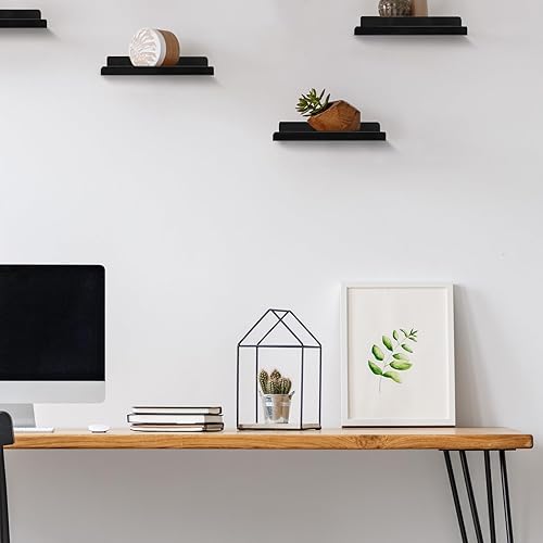 2 Pièces Etagere Murale Metal, Petite Etagere Murale Fixation Invisible avec Trous et Vis étagères Cuisine Murales pour Cuisine Salon Bureau Maison (20 X 8,5 X 5cm) - Nail Gallerys