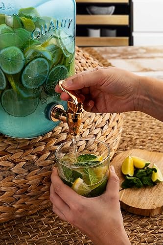 Quid Habitat Bocal à boisson avec robinet 3L bleu - Nail Gallerys