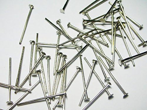 M320 Lot de 350 clous de clous de chaîne Plaqué argent 40 mm x 0,7 mm - Nail Gallerys