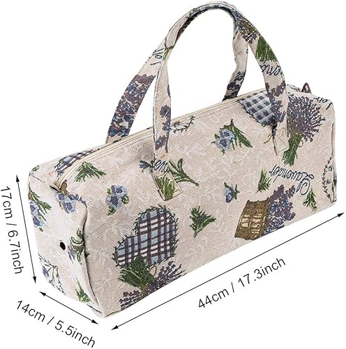Sac à Tricoter, Sac de Rangement D'Accessoires de Couture Sacs Tissés Artisanat Textile à la Maison Stockage de Fil D'Aiguille pour Chandail Tissé (Fleur Mauve) - Nail Gallerys