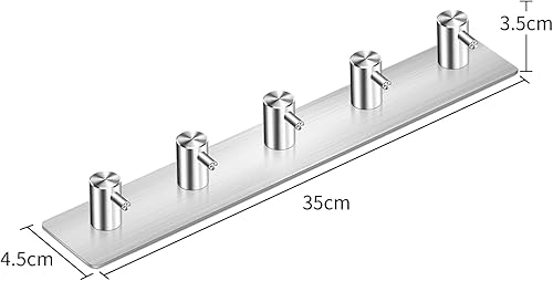 Sampoes Porte-serviettes sans perçage - 4 crochets autocollants en acier inoxydable - Forte adhérence, durables et imperméables - Pour salle de bain, cuisine et toilettes - Nail Gallerys