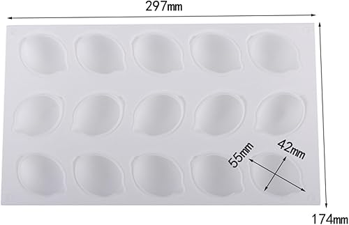 Goldyida Moule à 15 trous - Moule à citron - Moule à dessert - Moule en silicone pour la cuisson - Moule 3D - Moule à bougie pour savon fait maison, gâteaux, pâtisseries, biscuits - Nail Gallerys