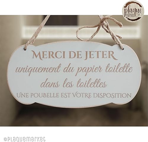 PlaqueMarket | Panneau de Fosse Septique | Plaque de Règles de Toilette, Papier toilette uniquement, Pancarte de WC en Bois Invité Suspendre - Nail Gallerys