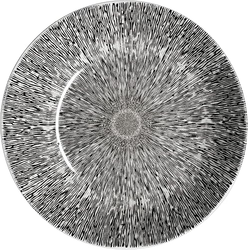 MamboCat Seoul Lot de 6 assiettes à soupe Noir/blanc Set d'assiettes design moderne pour 6 personnes Assiettes extravagantes en grès avec motif Assiettes creuses Ø 20 cm Grandes assiettes creuses - Nail Gallerys