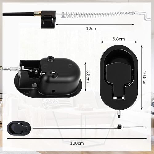 Kleemeiero 2 PCS Poignée de Canapé en Metal Pièce de Rechange Poignée Fauteuil Inclinable en Alliage d'aluminium Levier de Fauteuil Cable pour Fauteuil Relax Canapé pour Fauteuil Inclinable, Noir - Nail Gallerys