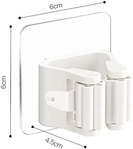 “N/A' 4 Pièces Porte-Balai Mural Auto-adhésif Porte Vadrouille Accroche Balai Mural sans Perçage Pince à Balai Supports de Balai de Vadrouille Blanche Accroche Balai pour Porte Salle de Bain TBJ01 - Nail Gallerys