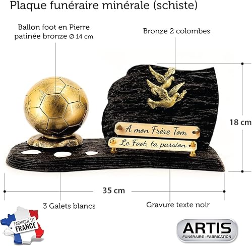ARTIS FUNERAIRE Plaque funéraire Football - Nail Gallerys