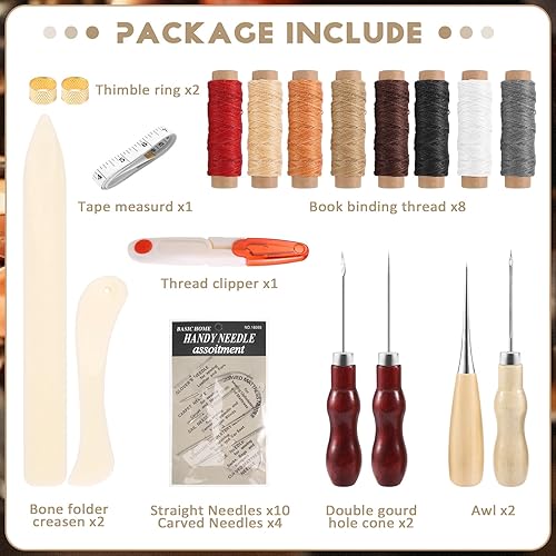 Quisiete Kit de reliure de livres, kits de reliure pour débutants, kit de fabrication de livres, fournitures de reliure, outils de reliure manuel - Nail Gallerys