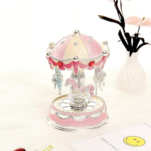 SJTJSPX Boîte à Musique Carrousel Boîte à Musique en Résine Décoration Maison Bureau Cadeau Enfant Classique Music Box pour Filles Garçon Noël Anniversaire Mariage Objet Décoratif Boîte à Musique - Nail Gallerys