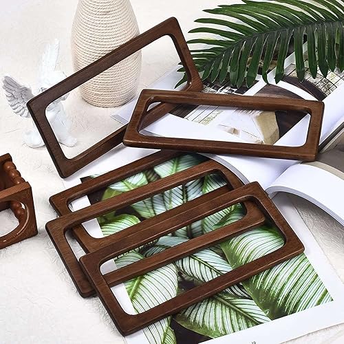 Nettoppo 2 PièCes 20Cm Rectangle en Bois PoignéE Bricolage Supports de Couture Cadres de Sac à Main PoignéEs pour la Fabrication D'Accessoires de Sac à Main - Nail Gallerys