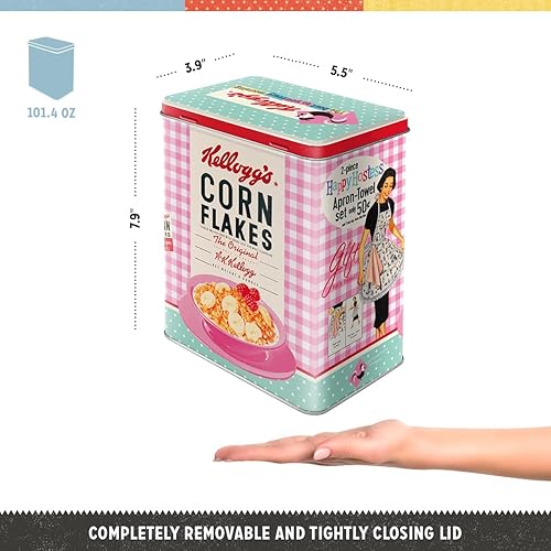 Nostalgic-Art Boîte de Conservation rétro L, Kellogg's – Happy Hostess – Idée de Cadeau pour Cuisine, Grande récipient métallique, Boîte rétro L, 3 l - Nail Gallerys