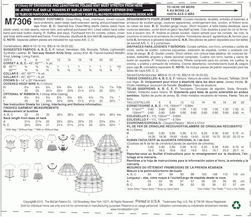 McCall's Patterns 7306 A5 Patrons de Costumes Tailles 6–14 Patron de Couture Multicolore - Nail Gallerys