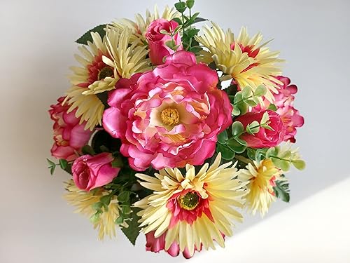 Roselynexpress Composition de Fleurs Artificielles, Lesté Ciment Réalisé par Nos Soins, Fleurs de Qualité. - Nail Gallerys