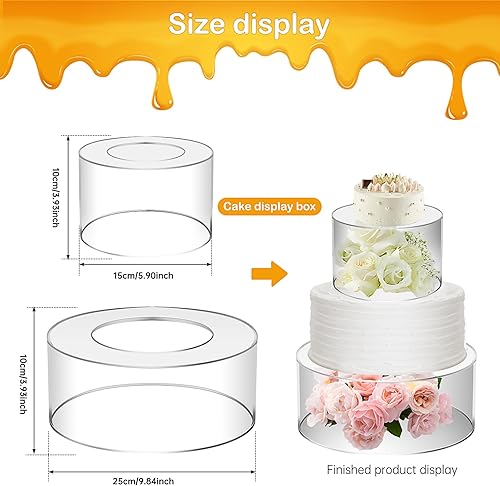 Lot de 2 présentoirs à gâteaux empilables en acrylique transparent - 15 cm + 25 cm - Nail Gallerys