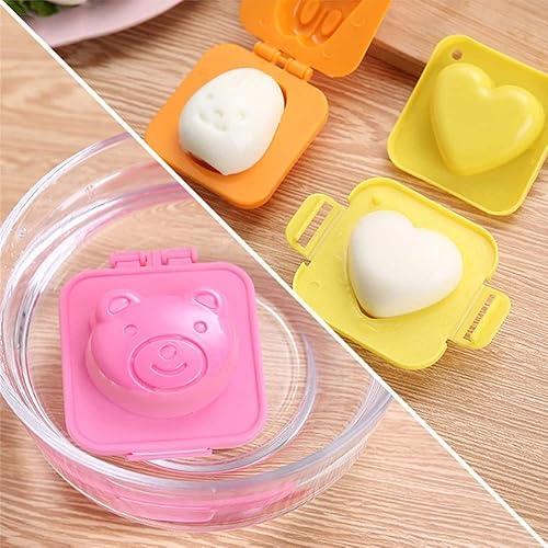 Lot de 6 moules à œufs pour œufs à la coque - Moule à œufs cuits 3D - Mignon Onigiri - Accessoire de cuisson - Moule Onigiri - Nail Gallerys