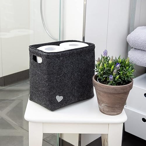 luxdag Panier d'étagère en feutre (couleur et taille au choix) – Rangement pour papier toilette pliable – Panier de rangement pour papier toilette, couches, serviettes, journaux - Nail Gallerys