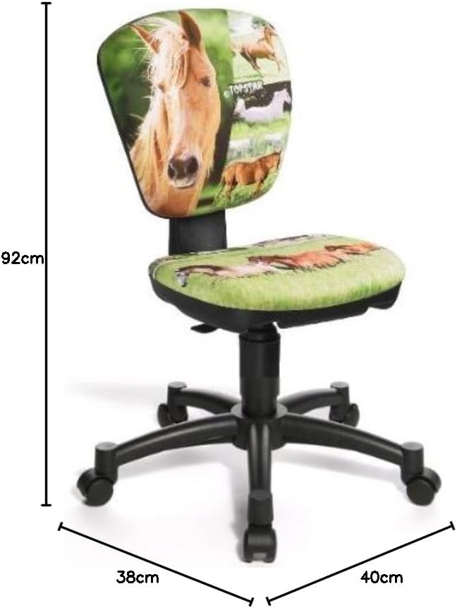 Topstar Chaise de bureau rotative pour enfant Motif cheval - Nail Gallerys