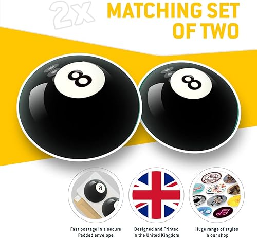 2 autocollants en vinyle 7,5 cm (bw) – Awesome 8 Ball Pool Snooker 38817 - Nail Gallerys