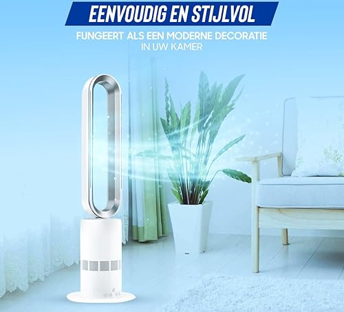 Royal Swiss Ventilateur Colonne, silencieux sans pales, 240 V, Rotation à 180°,35W,Écran tactile et télécommande, Sans danger pour les enfants, Nombre de vitesses 10 - Nail Gallerys