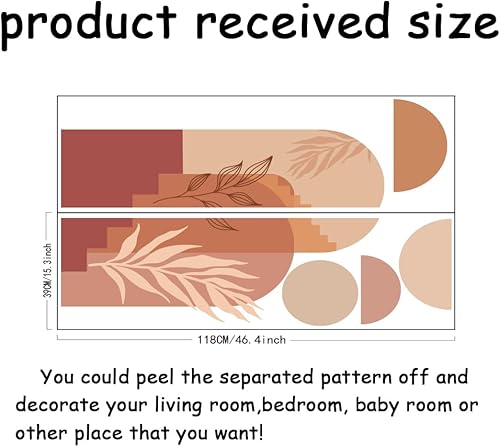 SUPERDANT Stickers Muraux Bohème avec Arche Florale Plantes Sticker Mural Décoration Murale Botanique Blocs de Couleurs Abstrait Géométrique Décoration Murale Amovible Autocollants Décoratifs - Nail Gallerys