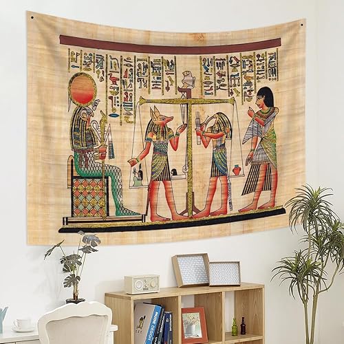 Haoyiyi 150x100cm Ancienne Égyptienne TapisserieSphinx Anime Mystique Ethnique MotifsMythologie tenture murale vintage art abstrait tapisserie murale motifs symétriques pour chambre décoration - Nail Gallerys