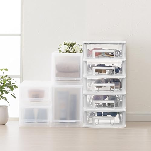 Toddmomy 1 boîte de rangement en plastique avec 5 tiroirs plats, tiroirs transparents, pour bureau, école, papeterie - Nail Gallerys
