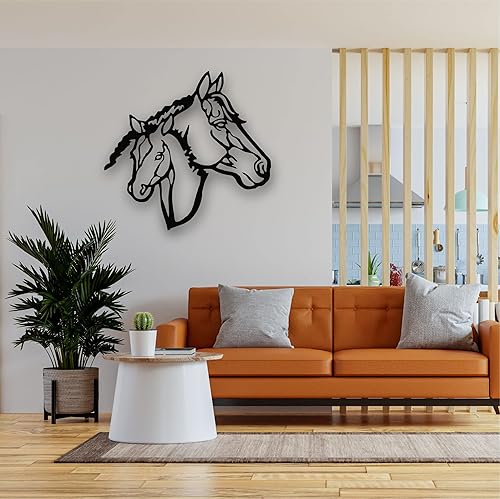 DEKADRON Art mural en métal Chevaux, art de cheval en métal, tête de cheval, décoration murale de cheval (61 x 58 cm) - Nail Gallerys