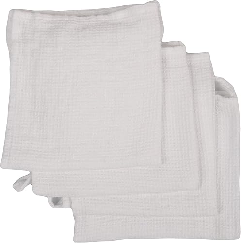 LinenMe Serviettes Texture gaufrée, 30x30 cm, Set de 4, Blanc - Nail Gallerys
