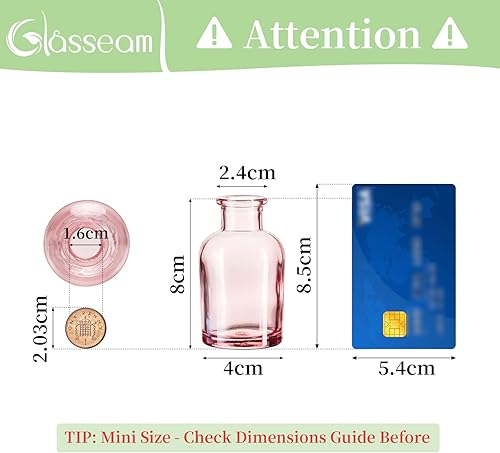 Glasseam Lot de 40 Petits Vases Colorés en Verre pour Fleurs - Jolis Vases à Bourgeons pour Le Salon, Centre De Table, Mariage, Fête De Noël - Style Moderne et Décoratif - Nail Gallerys