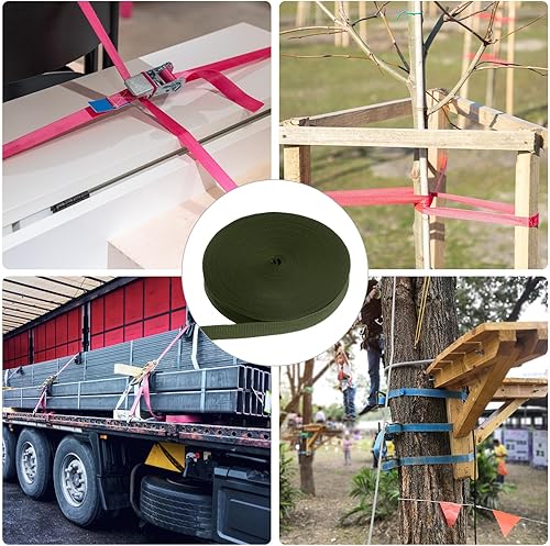 M METERXITY Attache d'arbre - 1 Rouleau 20 Mètres x 2,5 cm Sangles de Tuteurage de Jardin, Supports d'arbre Attache de Tuteurage, Sangles de Support d'arbre (Vert Armée) - Nail Gallerys