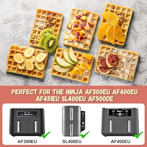 viriech Lot de 150 feuilles de papier sulfurisé pour friteuse à air chaud Ninja Flex Drawer Dual Zone AF500EU 10,4 l et 5,2 l, accessoires pour friteuse à air chaud Duronic Air Fryer AF34 (D) - Nail Gallerys
