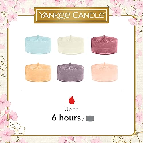 YANKEE CANDLE Coffret cadeau, 18 bougies chauffe-plat parfumées et leur support dans un coffret cadeau floral, Collection Festival de fleurs de Sakura, Idéal pour offrir 1632254E - Nail Gallerys