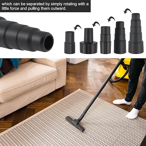 Lot de 5 adaptateurs de tuyau d'aspirateur universels de 3,5 cm à 3,8 cm à 3,8 cm pour aspirateur d'atelier, 3,8 cm à 3,8 cm à 3,8 cm, 2,5 cm à 3,8 cm à 4,8 cm cm à 1 cm 5/8' - Nail Gallerys