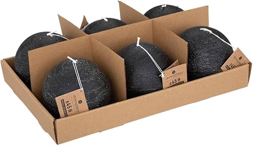 Atmosphera - Bougie boule rustique - noir - 445g - Nail Gallerys