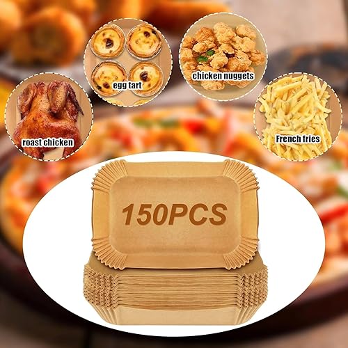 ChaneeHann Papier Cuisson Air Fryer Et Papier Air Fryer 150 Pièces (100PCS 5.2L + 50PCS 10.4L) Antiadhésif Pour Friteuse À Air, Four Et Micro-ondes - Nail Gallerys