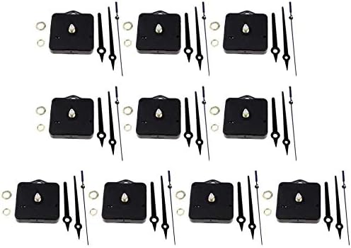Tenlacum Lot de 10 mécanismes de mouvement d'horloge murale à quartz alimentés par piles pour bricolage d'horloge (noir) - Nail Gallerys