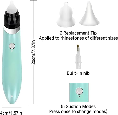 Stylo de peinture en diamant électrique avec pompe à vide, outils de stylos à stylos en diamant rechargeables, outils d'accessoires d'art en diamant avec 3 mode d'aspiration réglable, trousse d'outils - Nail Gallerys