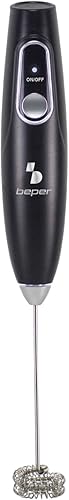 BEPER P102SBA009 Mousseur à lait électrique rechargeable, mousseur à lait avec fouet amovible en acier inoxydable, USB inclus, autonomie de 40 minutes, idéal pour le lait, le chocolat et le cappuccino - Nail Gallerys