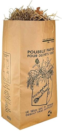 Sacs de Jardin XXL - Sac à Déchets Végétaux en Papier - Poubelle Verte (50, 100L) - Nail Gallerys