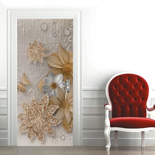 3D Autocollants De Porte Art Decor Vinyle Mural Amovible Poster Trompe L'Oeil Mural Paysage D'Arbres Alpins 100 X 215 Cm - Décoration Pour Porte Cuisine, Salon, Chambre, Salle De Bain -24940453810503 - Nail Gallerys
