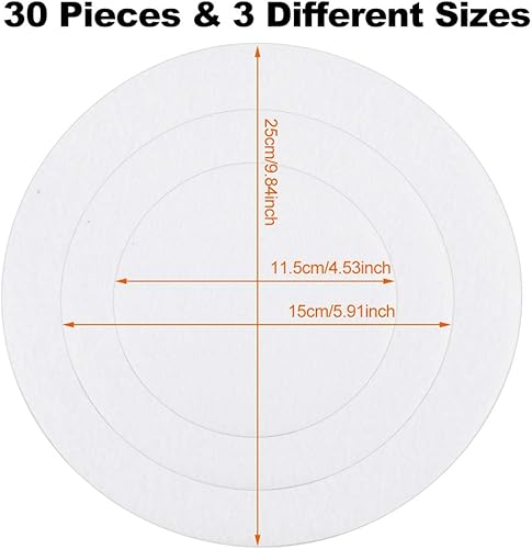 FIGFYOU 30 Pcs Protecteurs d'Assiettes en Feutre 3 Tailles, Séparateurs Protecteurs de Vaisselle Épais, Protège Poêle en Feutre Ronde, Séparateurs d'Assiettes en Porcelaine, pour Poterie Verre Cuisine - Nail Gallerys