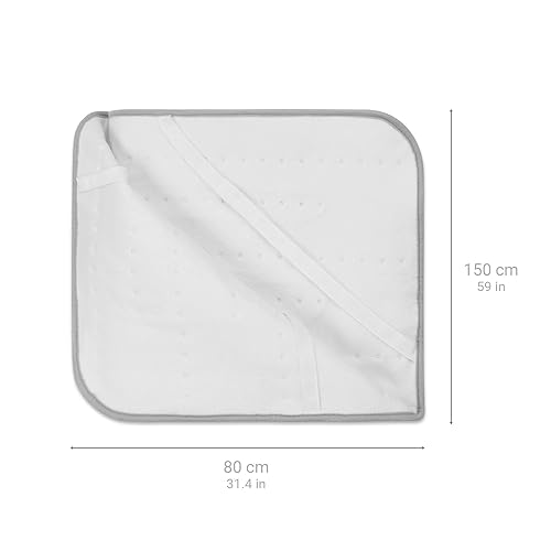 medisana HU 666 Protège-matelas chauffant, Couverture chauffante électrique, 150 x 80 cm, Couverture chauffante avec 3 niveaux de température, Système de sécurité, Arrêt automatique, Lavable à 30⁰ - Nail Gallerys