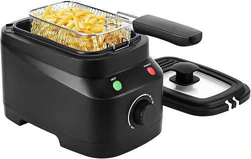 1.5L Mini Friteuse Electrique, Friteuse Electrique pour 1 à 2 Personnes, Petite Friteuse avec Huile - Nail Gallerys